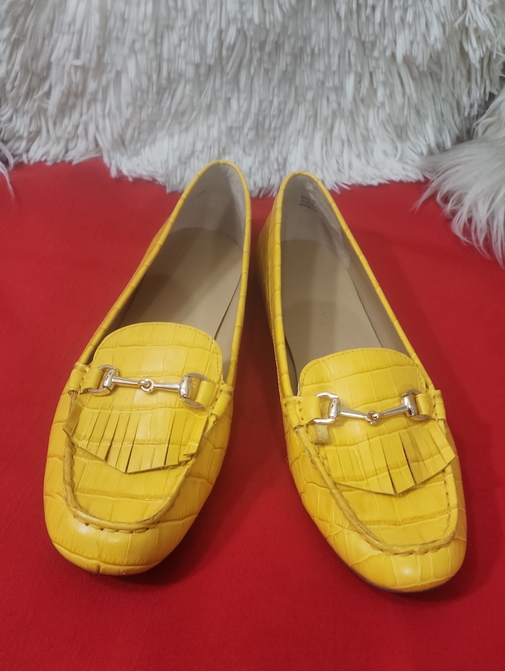 Talbots Yellow Fringe Bit Loafers